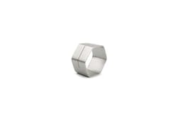 Servetring 5cm zeshoekig zilver Centro -