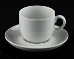 gala wit tassen 19 cl en ondertassen 14 cm